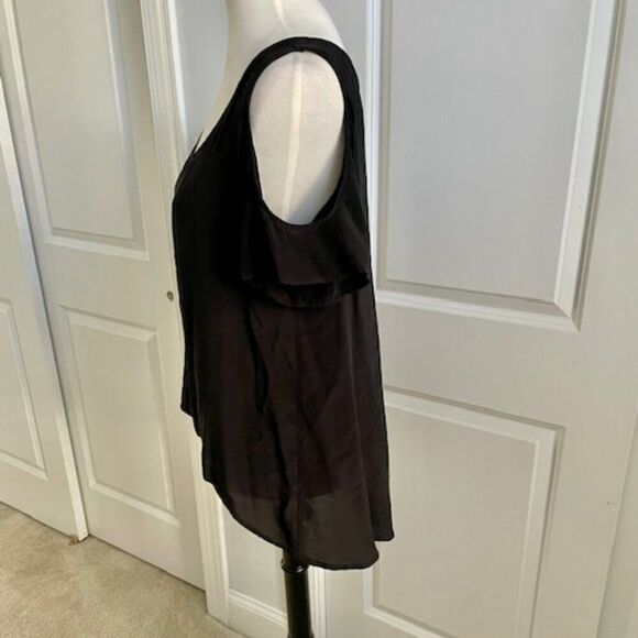 S.Y.L.K. SYLK Black Shoulderless Silk Top Size Medium - Picture 2 of 5